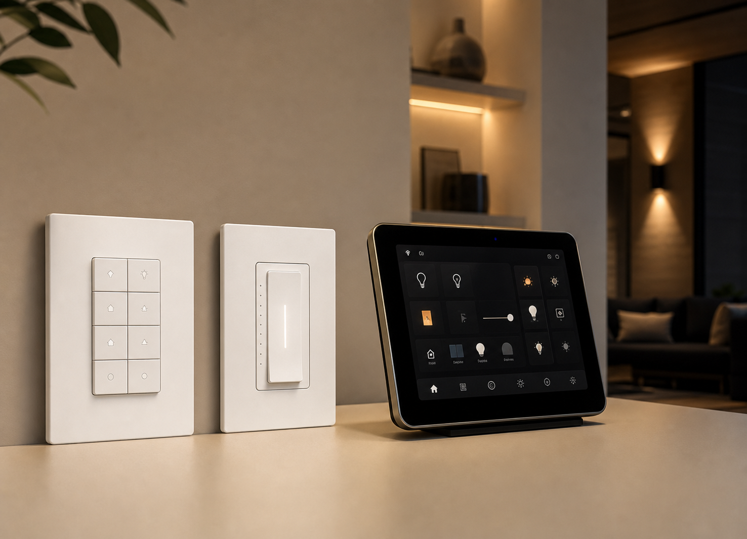 Lighting control keypad and smart home control panel